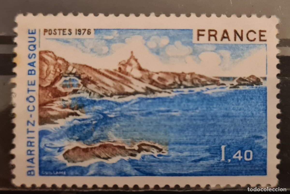 Sellos: Sello usado de Francia 1976. Serie tur&iacute;stica: Biarritz, costa vasca