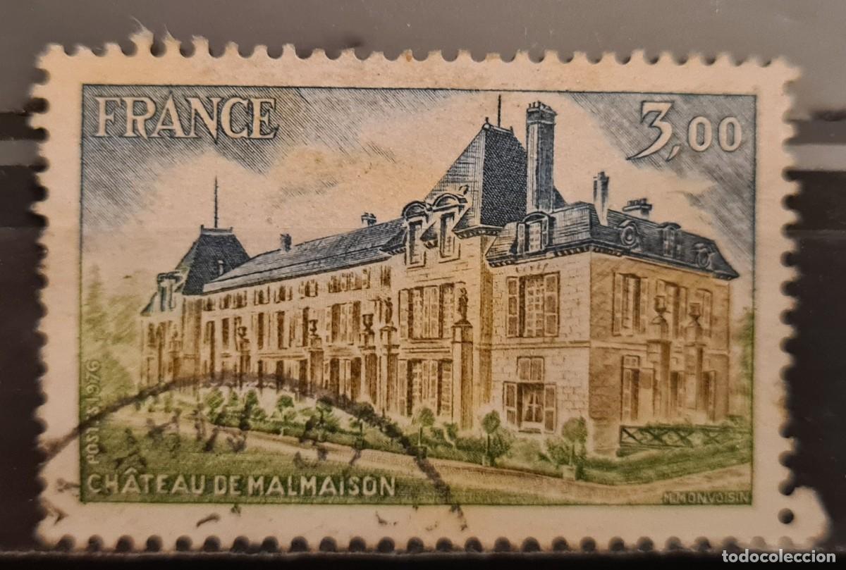 Sellos: Sello usado de Francia 1976. Serie tur&iacute;stica: castillo de Malmaison