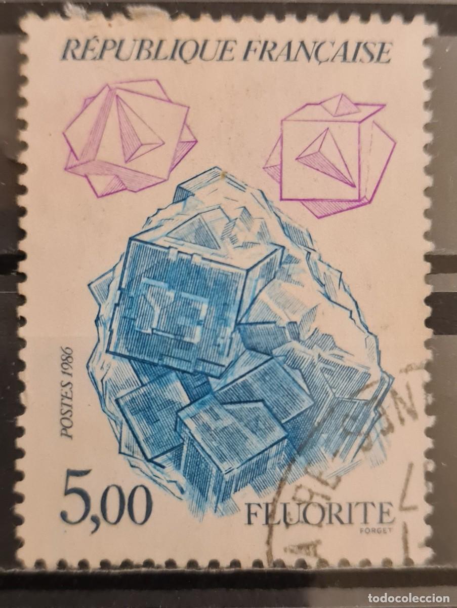 Sellos: Sello usado de Francia 1986: Serie Naturaleza de Francia (IV), minerales