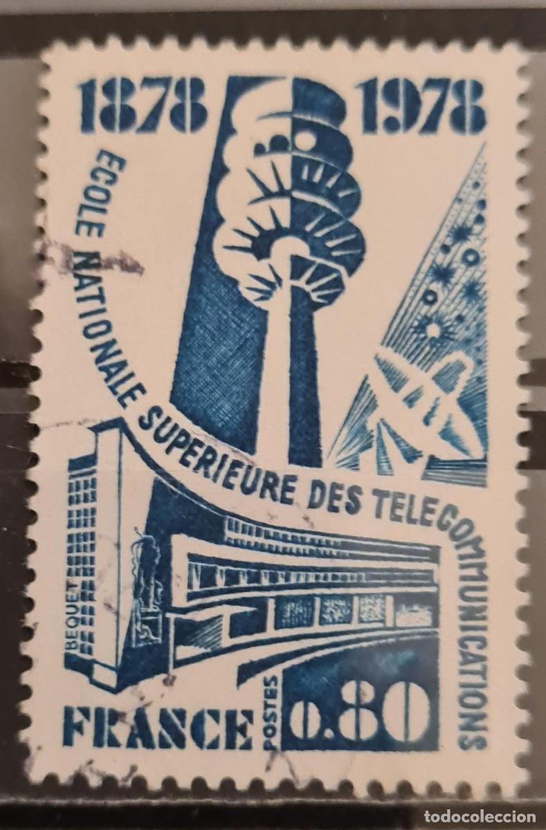 Sellos: Sello usado de Francia 1978: Centenario de la Escuela Nacional Superior de Telecomunicaciones