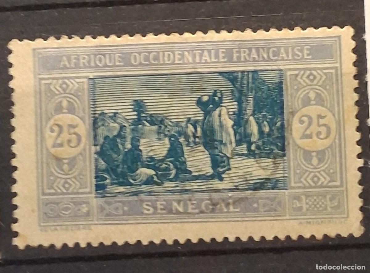 Sellos: FRANCIA, A.O.F. , SENEGAL, 1914, CAT.YT.60.