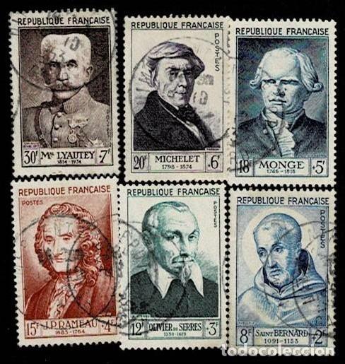 Sellos: 0194 FRANCIA PERSONAJES Ivert 945-50 Serie completa Usados