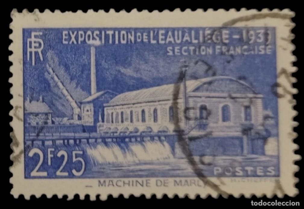 Sellos: FRANCIA 1939 Exposici&oacute;n del agua. Lieja. Ivert: 430. USADO.