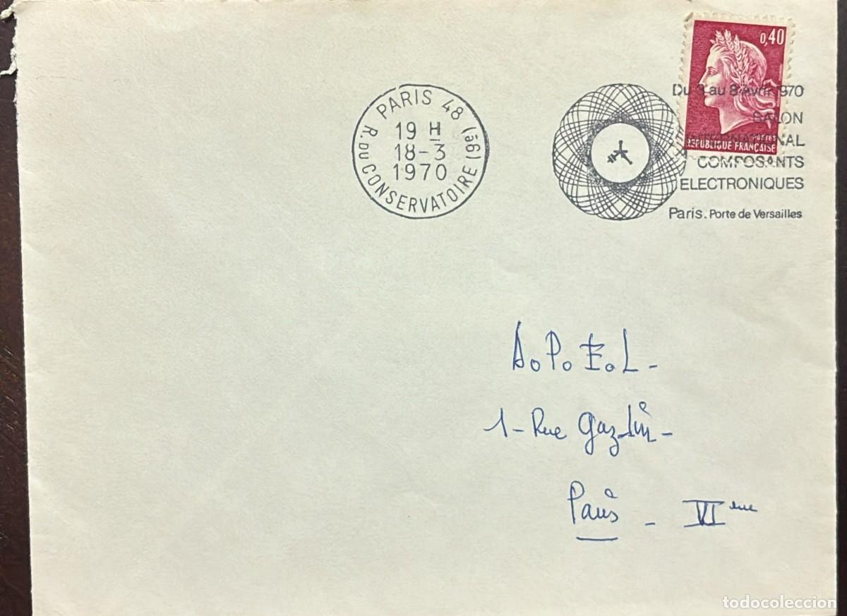 Sellos: TS) 1970 FRANCIA, ADVERTISING OR ROLLER POSTMARK,COVER CIRCULATED IN PARIS,VF.