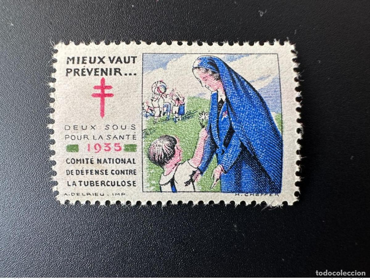 Briefmarken: Francia 1935 Medicamentos antituberculosos Es mejor prevenir dos centavos para la salud
