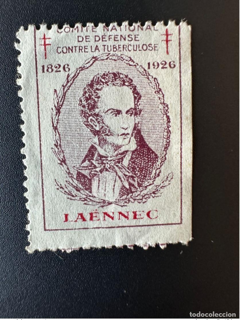 Sellos: Francia 1926 Tuberculosis antituberculosa La&euml;nnec 1826 dentada 3 lados