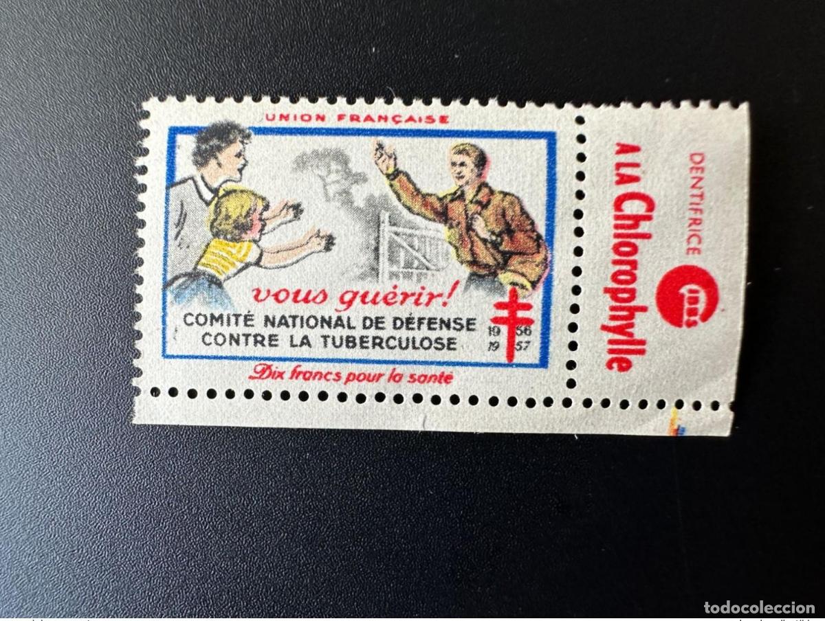 Sellos: Francia 1956/1957 Tuberculosis antituberculosa La te cura 10 fr para salud