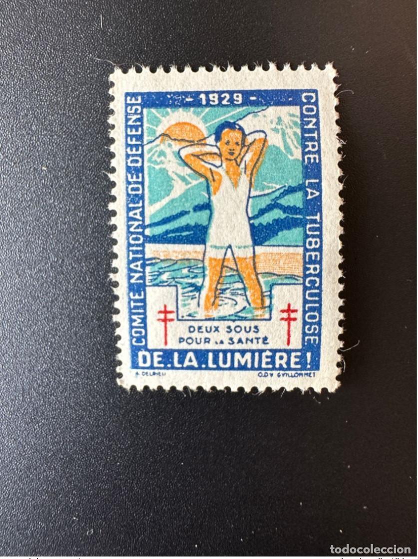 Sellos: Francia 1929 Tuberculosis antituberculosa Dos centavos para la salud From the Light