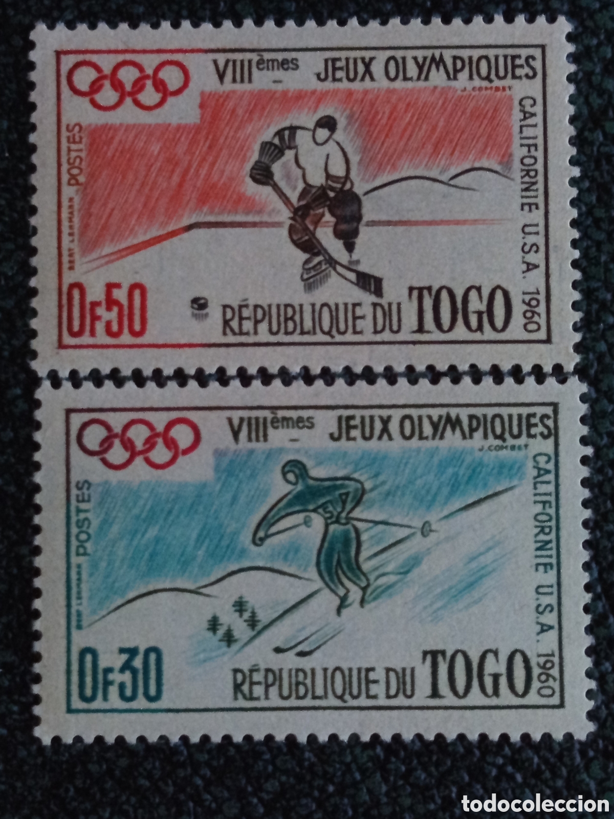 Sellos: Pareja Sellos Togo 1960 Olimpiadas Squaw Valley MNH (Yvert 300/01)