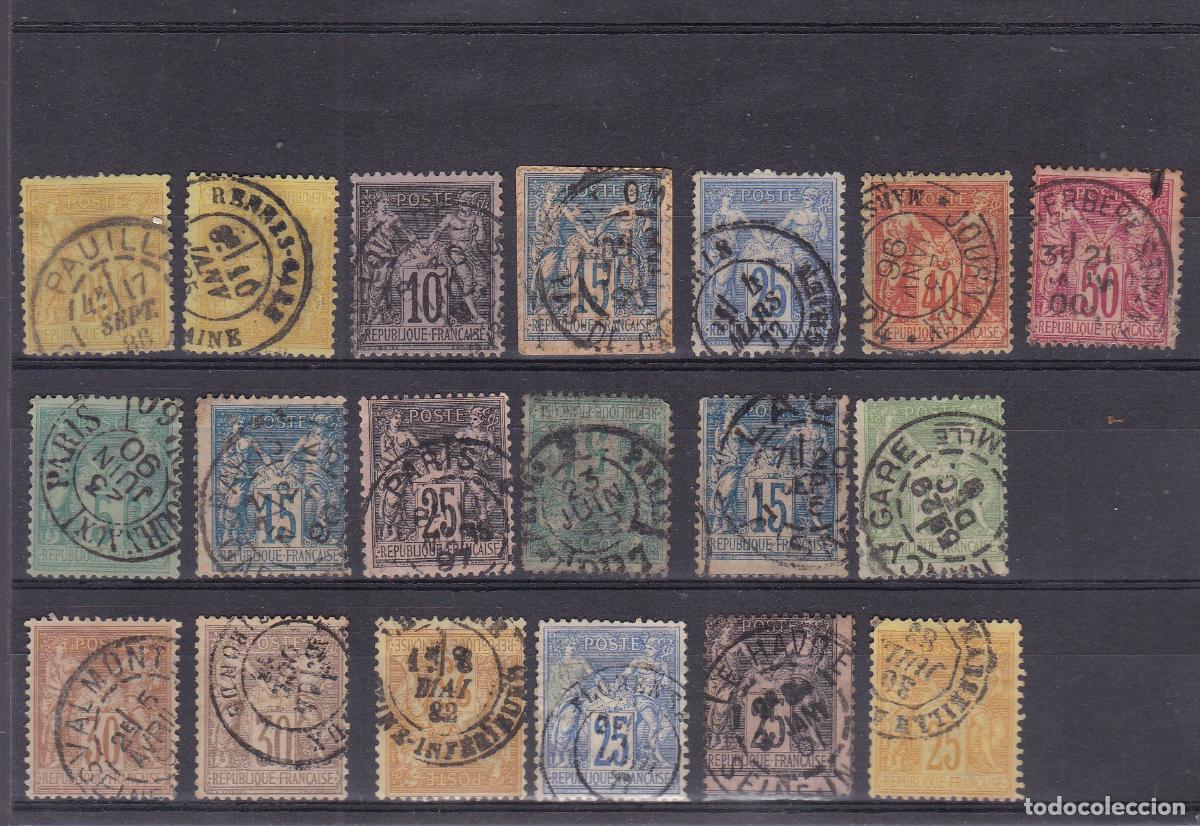 Sellos: FC-90- FRANCIA CLASICOS Lote 19 Sellos Tipo Sage .