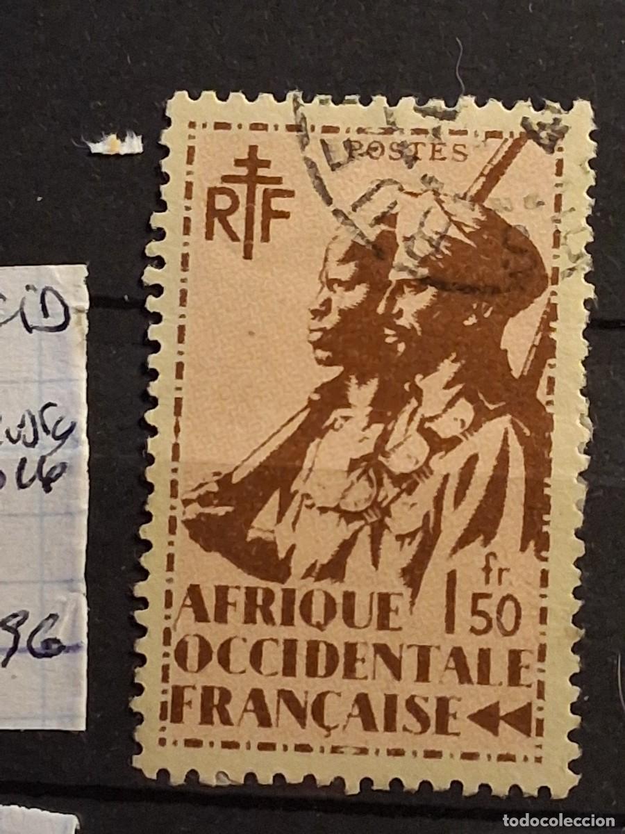 Sellos: FRANCIA, A.O.F., 1945, CAT.YT.13.
