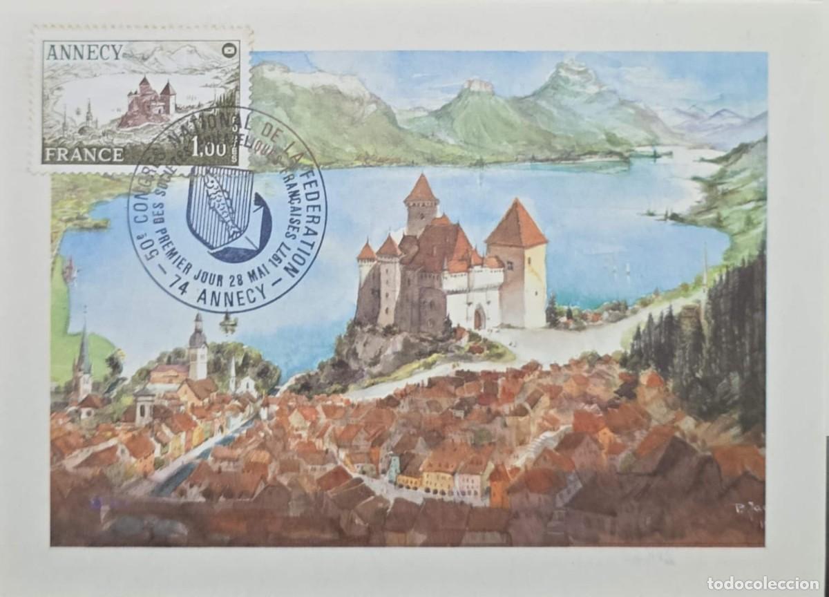 Sellos: MI) 1977, FRANCIA, TARJETA MAXIMA FILATELICA, PRIMER DIA DE EMISION, ESTAMPILLA ALUSIVA A LA CIUDAD