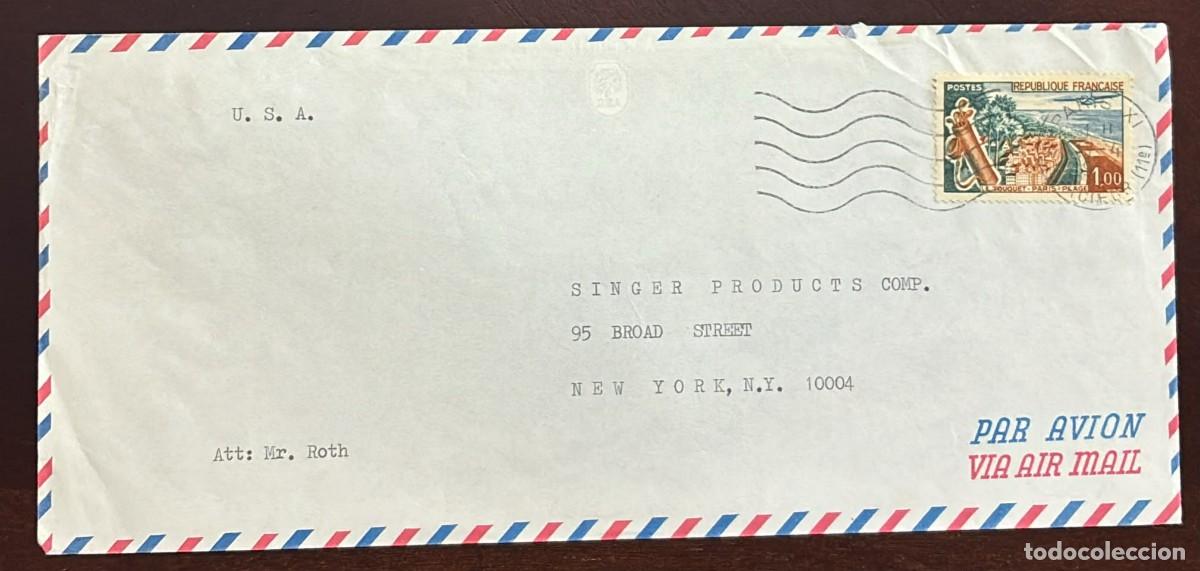 Sellos: TS) CIRCA 1962 FRANCE, CANCELLATION STAMP, AIRMAIL, COVER SENT FROM PARIS TO NEW YORK,LE TOUQUET-PAR