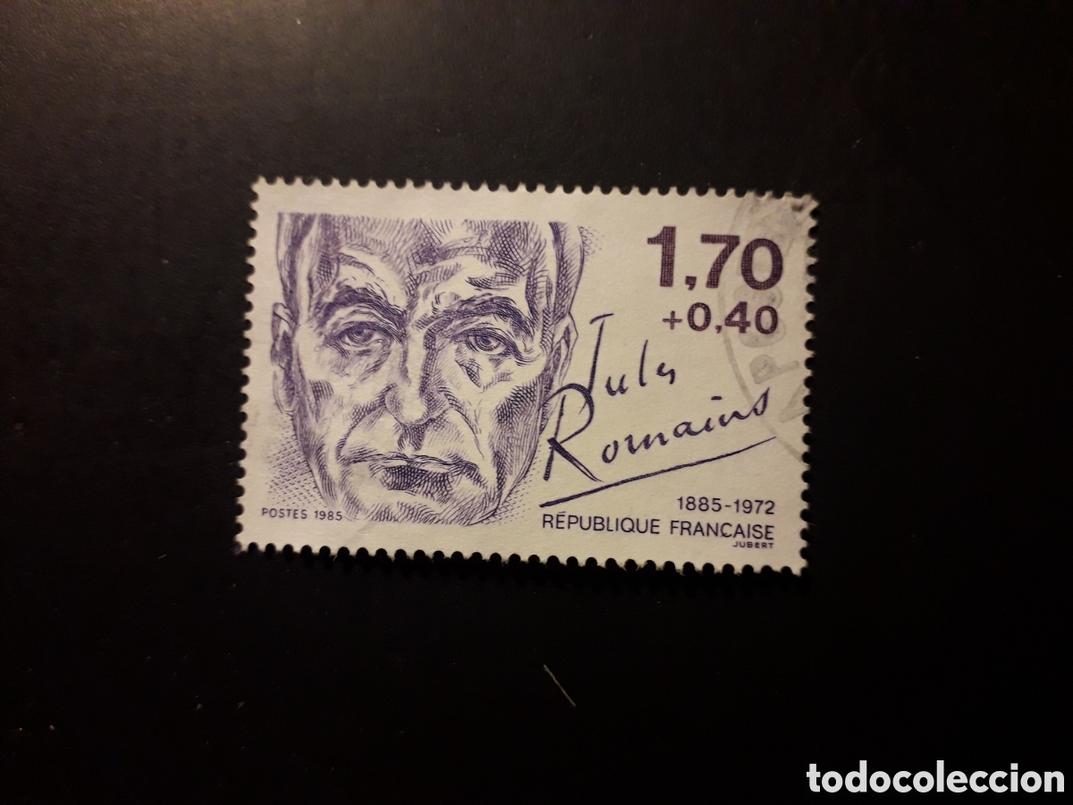 Sellos: FRANCIA YVERT 2356 SELLO SUELTO USADO 1985 JULES ROMAINS LITERATURA PEDIDO M&Iacute;NIMO 3&euro;