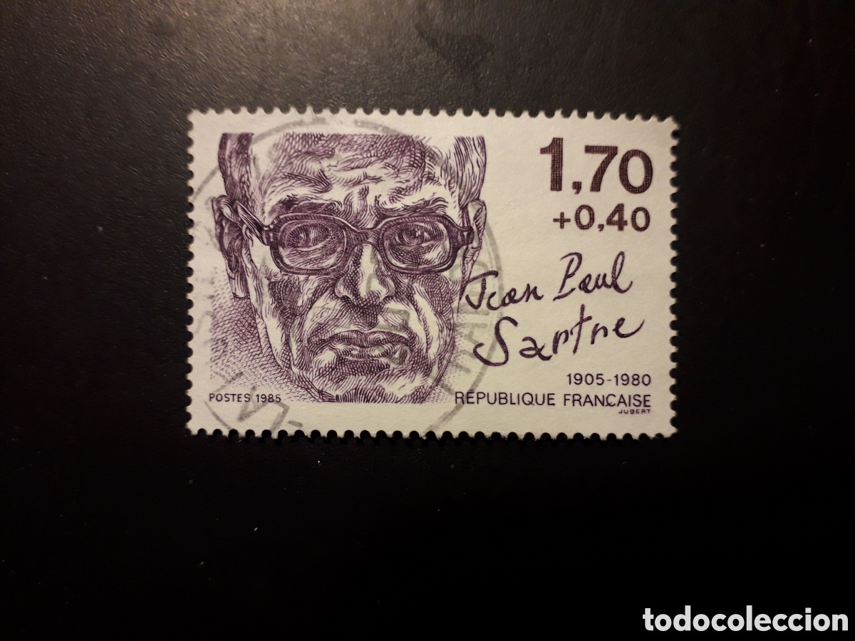Sellos: FRANCIA YVERT 2357 SELLO SUELTO USADO 1985 JEAN PAUL SARTRE LITERATURA PEDIDO M&Iacute;NIMO 3&euro;