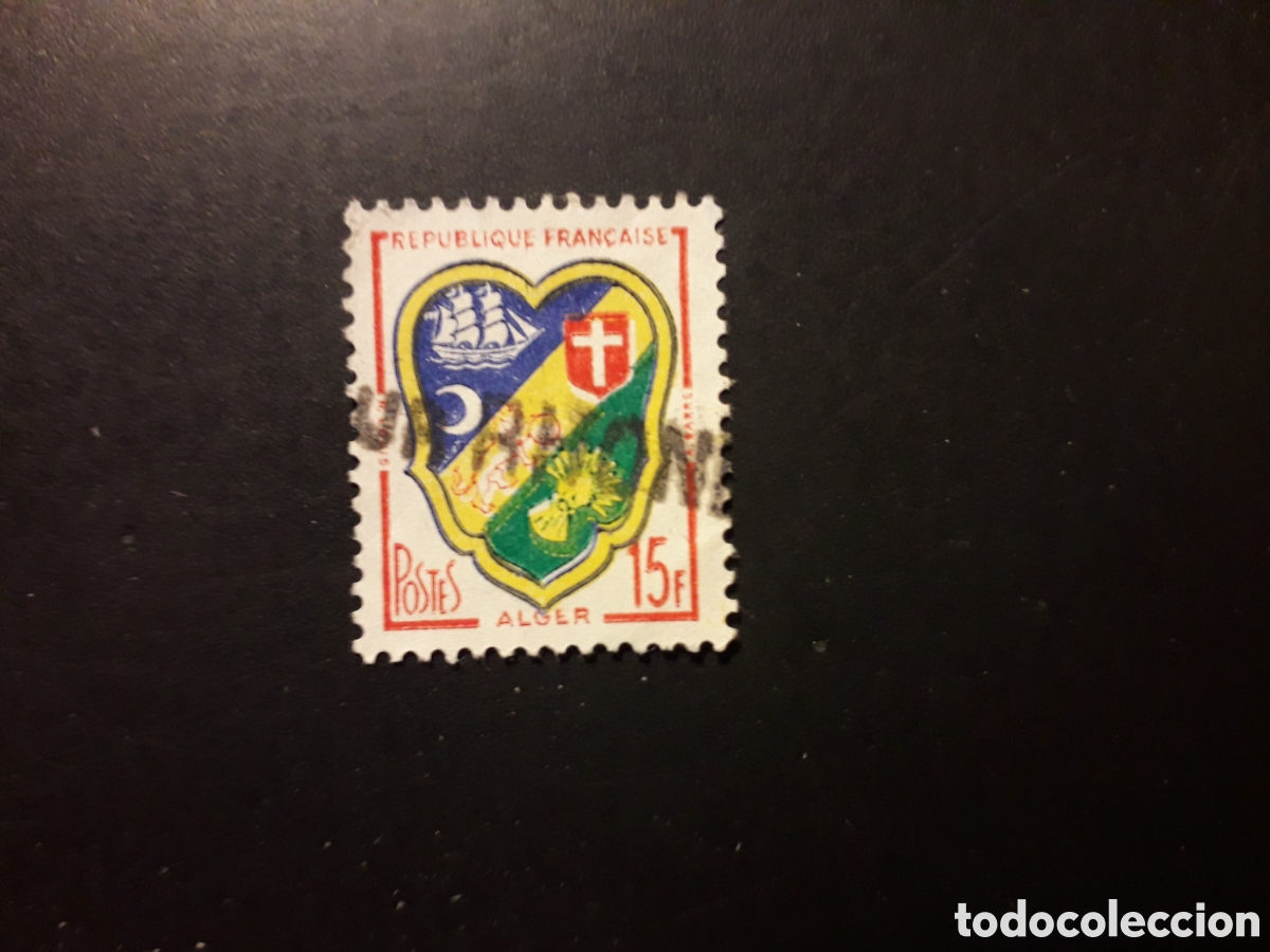 Sellos: FRANCIA YVERT 1195 SERIE COMPLETA USADA 1959 ESCUDO DE ARGEL PEDIDO M&Iacute;NIMO 3&euro;