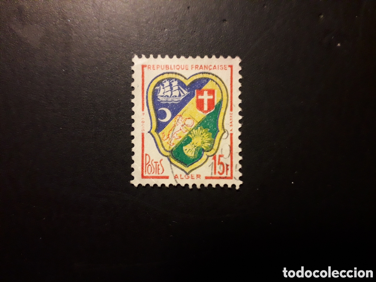 Sellos: FRANCIA YVERT 1195 SERIE COMPLETA USADA 1959 ESCUDO DE ARGEL PEDIDO M&Iacute;NIMO 3&euro;