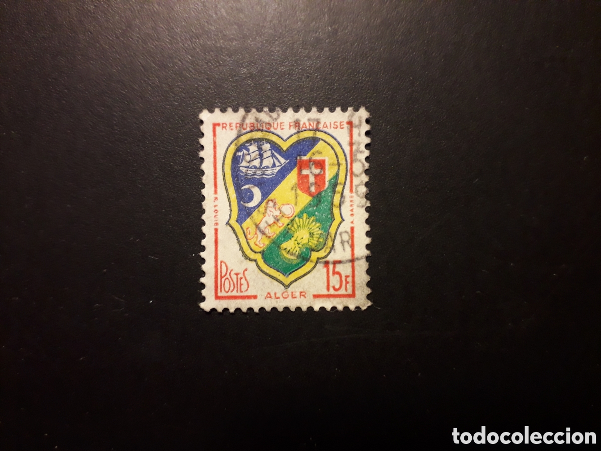 Sellos: FRANCIA YVERT 1195 SERIE COMPLETA USADA 1959 ESCUDO DE ARGEL PEDIDO M&Iacute;NIMO 3&euro;