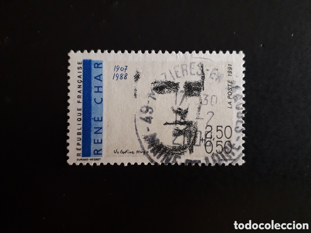 Sellos: FRANCIA YVERT 2686 SELLO SUELTO USADO 1991 REN&Eacute; CHAR, POES&Iacute;A LITERATURA PEDIDO M&Iacute;NIMO 3&euro;