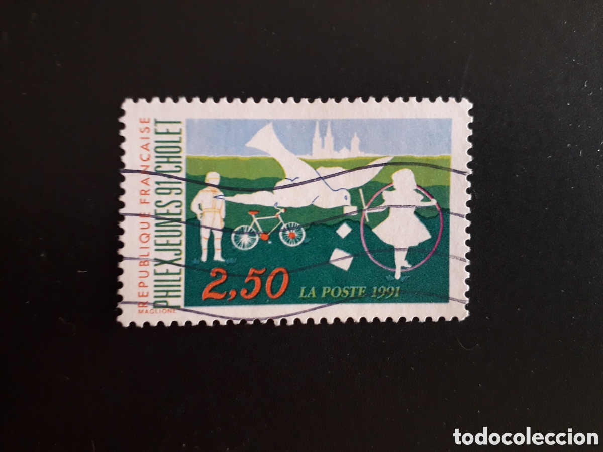 Sellos: FRANCIA YVERT 2690 SERIE COMPLETA USADA 1991 PHILEXJEUNES BICICLETA PALOMA PEDIDO M&Iacute;NIMO 3&euro;