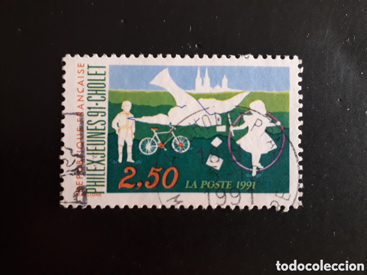 Sellos: FRANCIA YVERT 2690 SERIE COMPLETA USADA 1991 PHILEXJEUNES BICICLETA PALOMA PEDIDO M&Iacute;NIMO 3&euro;