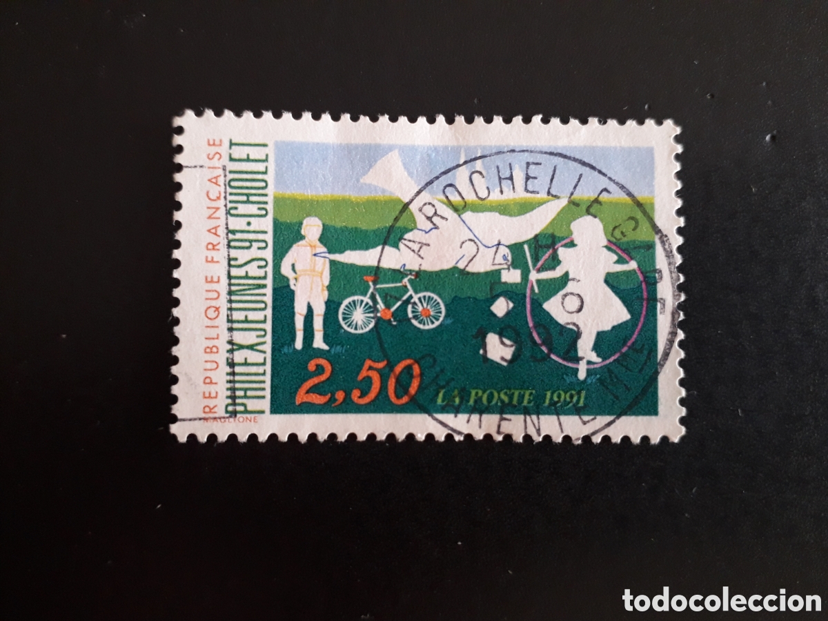 Sellos: FRANCIA YVERT 2690 SERIE COMPLETA USADA 1991 PHILEXJEUNES BICICLETA PALOMA PEDIDO M&Iacute;NIMO 3&euro;
