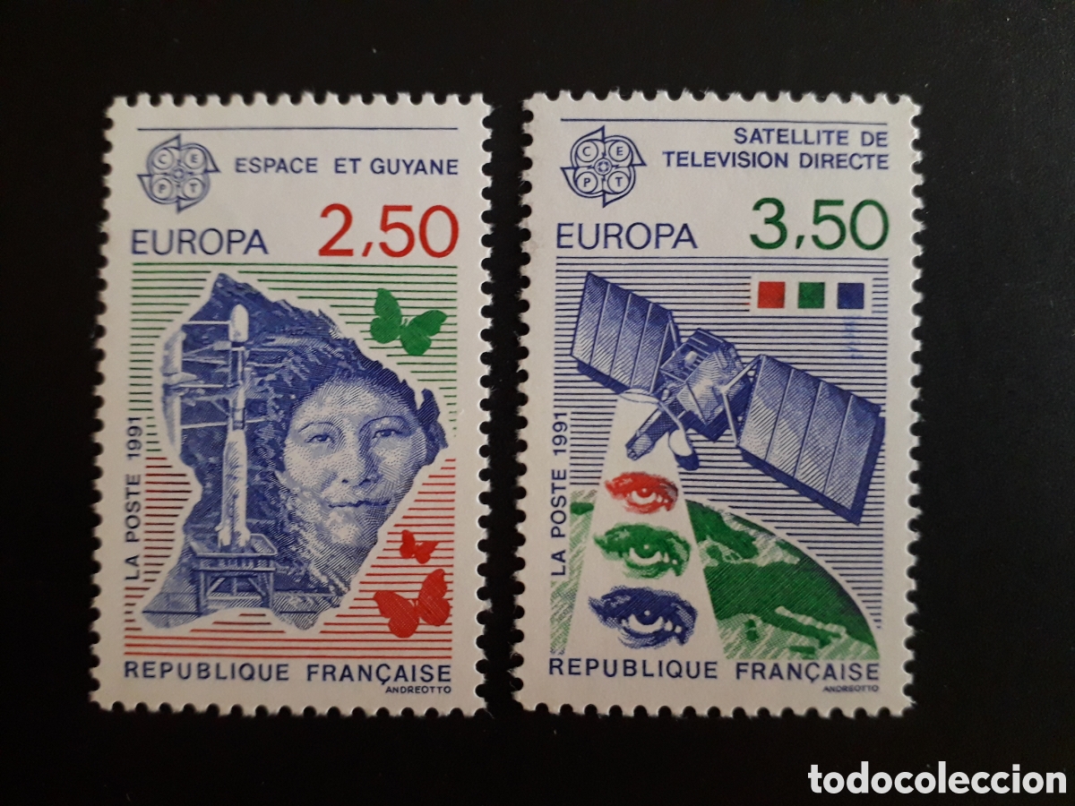 Sellos: FRANCIA YVERT 2696/7 SERIE COMPLETA NUEVA *** 1991 EUROPA CEPT, ESPACIO PEDIDO M&Iacute;NIMO 3&euro;