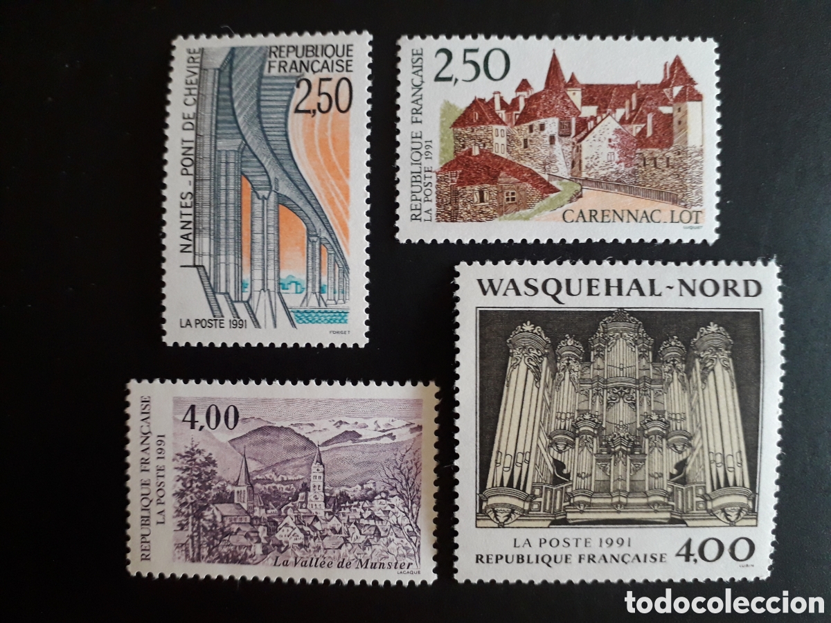 Sellos: FRANCIA YVERT 2704/7 SERIE COMPLETA NUEVA *** 1991 TURISMO, &Oacute;RGANO PEDIDO M&Iacute;NIMO 3&euro;