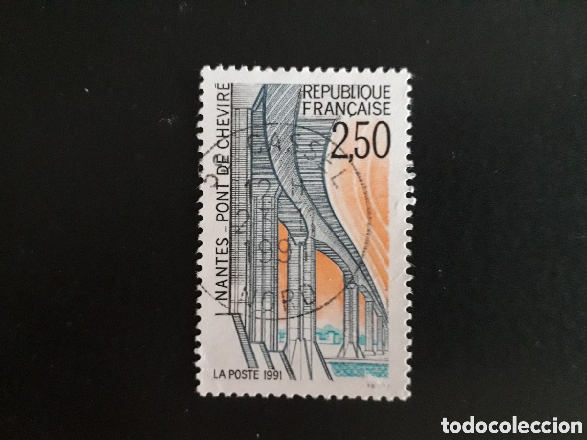 Sellos: FRANCIA YVERT 2704 SELLO SUELTO USADO 1991 TURISMO, PUENTE DE CHEVIR&Eacute;, NANTES PEDIDO M&Iacute;NIMO 3&euro;