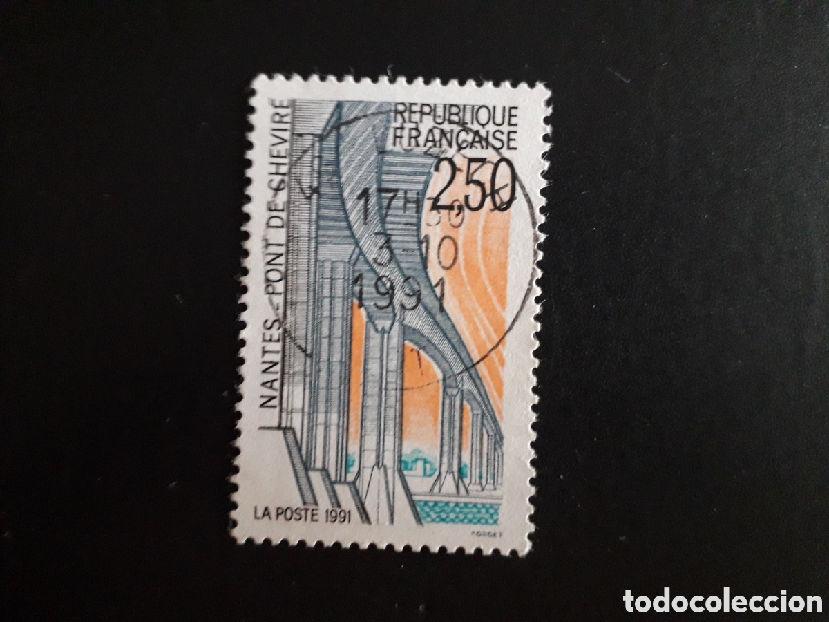 Sellos: FRANCIA YVERT 2704 SELLO SUELTO USADO 1991 TURISMO, PUENTE DE CHEVIR&Eacute;, NANTES PEDIDO M&Iacute;NIMO 3&euro;