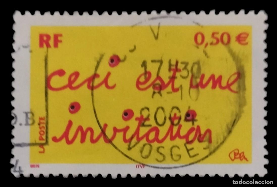 Sellos: FRANCIA 2004 Sellos con mensajes. USADO.