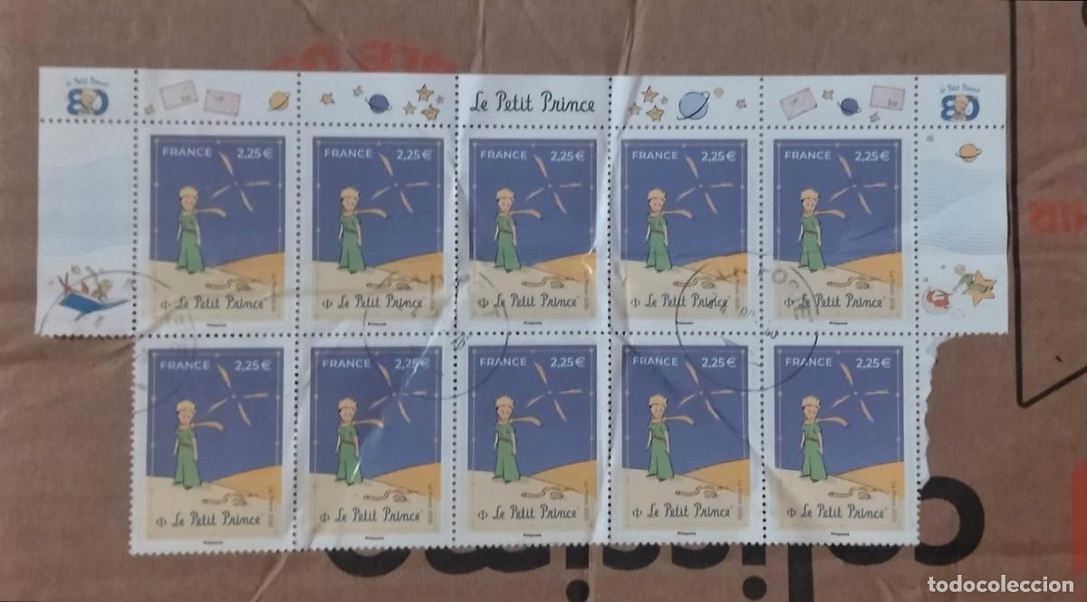 Sellos: FRANCIA 2026 Le Petit Prince - EL Principito. DIFICILISIMO BLOQUE USADO DE 10 SELLOS DE 2.25 &euro;.