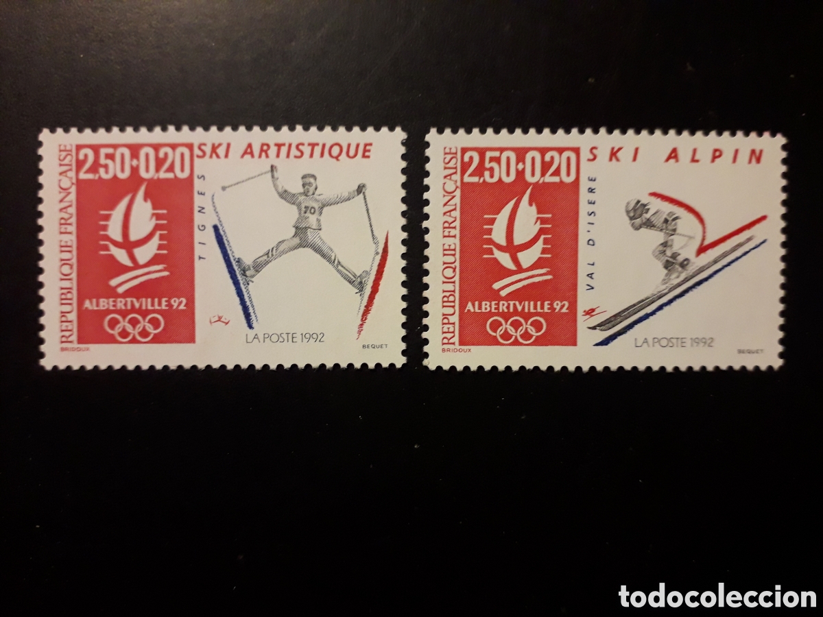 Sellos: FRANCIA YVERT 2709/10 SERIE COMPLETA NUEVA *** 1991 ALBERTVILLE 92, ESQU&Iacute; DEPORTES PEDIDO M&Iacute;NIMO 3&euro;