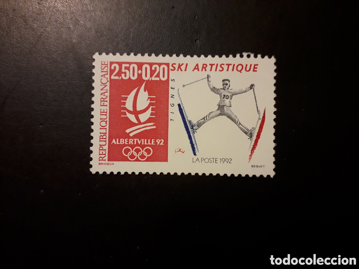 Sellos: FRANCIA YVERT 2709 SELLO SUELTO NUEVO *** 1991 ALBERTVILLE 92, ESQU&Iacute; DEPORTES PEDIDO M&Iacute;NIMO 3&euro;