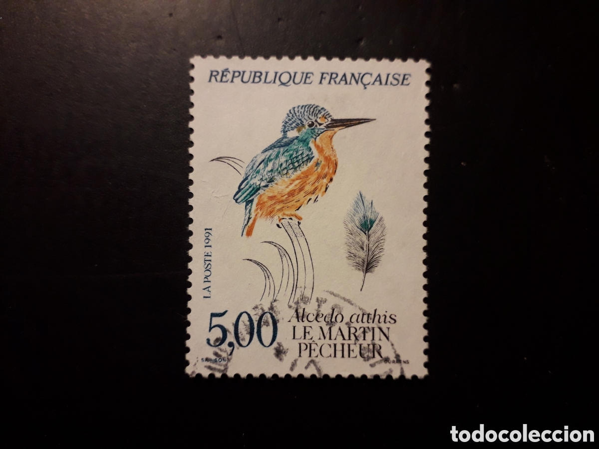 Sellos: FRANCIA YVERT 2724 SELLO SUELTO USADO 1991 FAUNA, AVES, MART&Iacute;N PESCADOR PEDIDO M&Iacute;NIMO 3&euro;