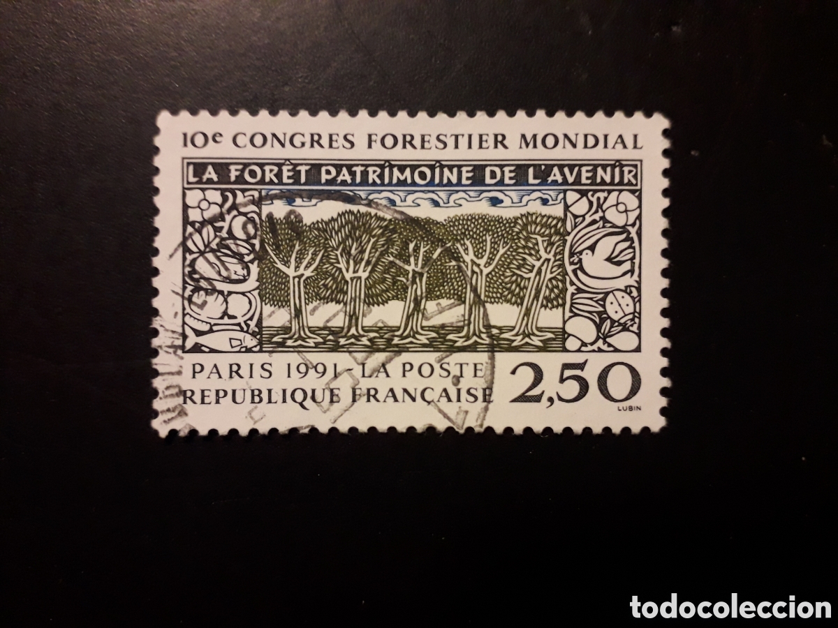 Sellos: FRANCIA YVERT 2725 SERIE COMPLETA USADA 1991 FLORA, &Aacute;RBOLES, CONGRESO FORESTAL PEDIDO M&Iacute;NIMO 3&euro;