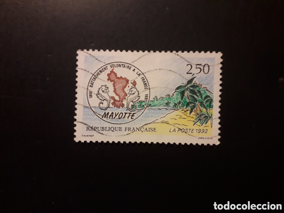 Sellos: FRANCIA YVERT 2735 SERIE COMPLETA USADA 1991 MAYOTTE, MAPAS PEDIDO M&Iacute;NIMO 3&euro;