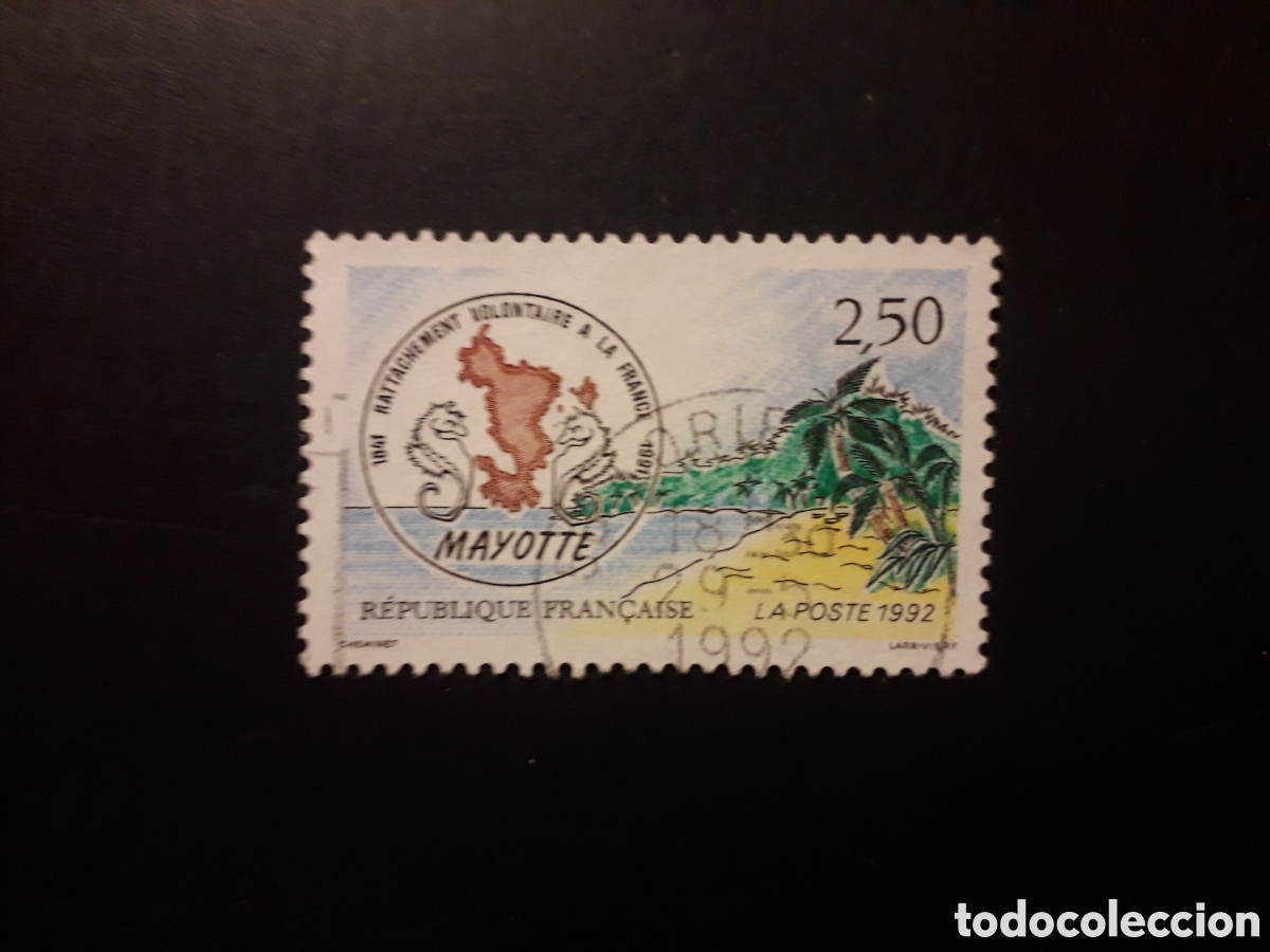 Sellos: FRANCIA YVERT 2735 SERIE COMPLETA USADA 1991 MAYOTTE, MAPAS PEDIDO M&Iacute;NIMO 3&euro;