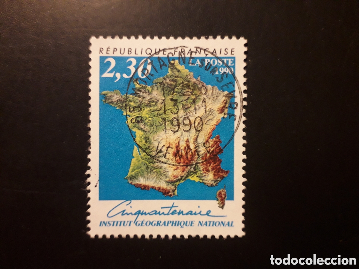 Sellos: FRANCIA YVERT 2662 SERIE COMPLETA USADA 1990 INSTITUTO GEOGR&Aacute;FICO, MAPAS PEDIDO M&Iacute;NIMO 3&euro;