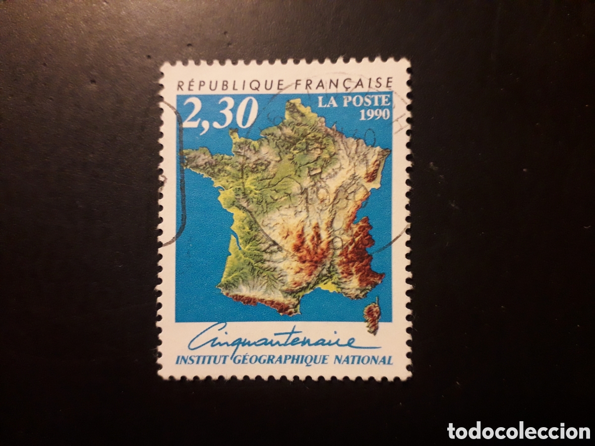 Sellos: FRANCIA YVERT 2662 SERIE COMPLETA USADA 1990 INSTITUTO GEOGR&Aacute;FICO, MAPAS PEDIDO M&Iacute;NIMO 3&euro;