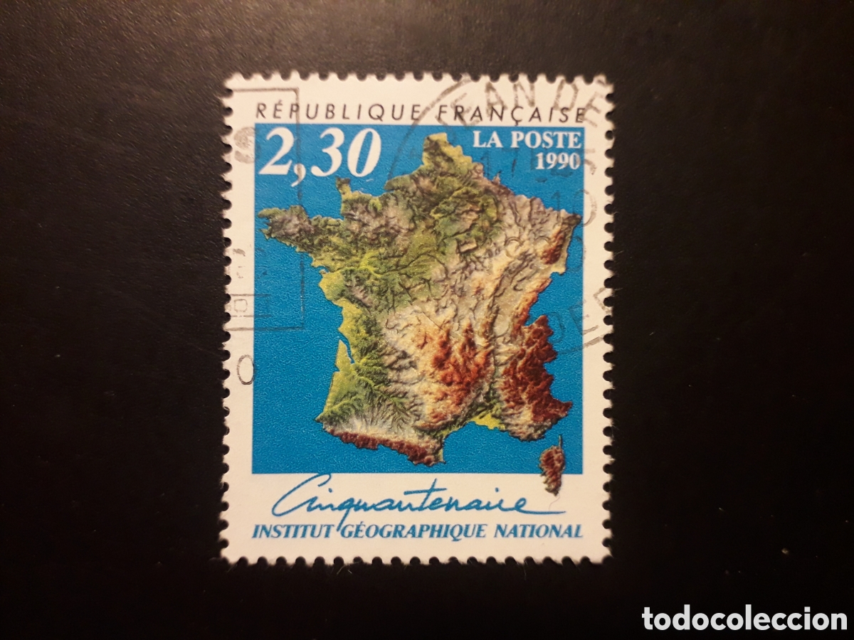 Sellos: FRANCIA YVERT 2662 SERIE COMPLETA USADA 1990 INSTITUTO GEOGR&Aacute;FICO, MAPAS PEDIDO M&Iacute;NIMO 3&euro;