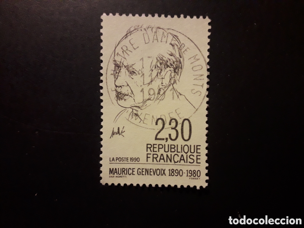 Sellos: FRANCIA YVERT 2671 SERIE COMPLETA USADA 1990 MAURICE GENEVOIX, LITERATURA PEDIDO M&Iacute;NIMO 3&euro;