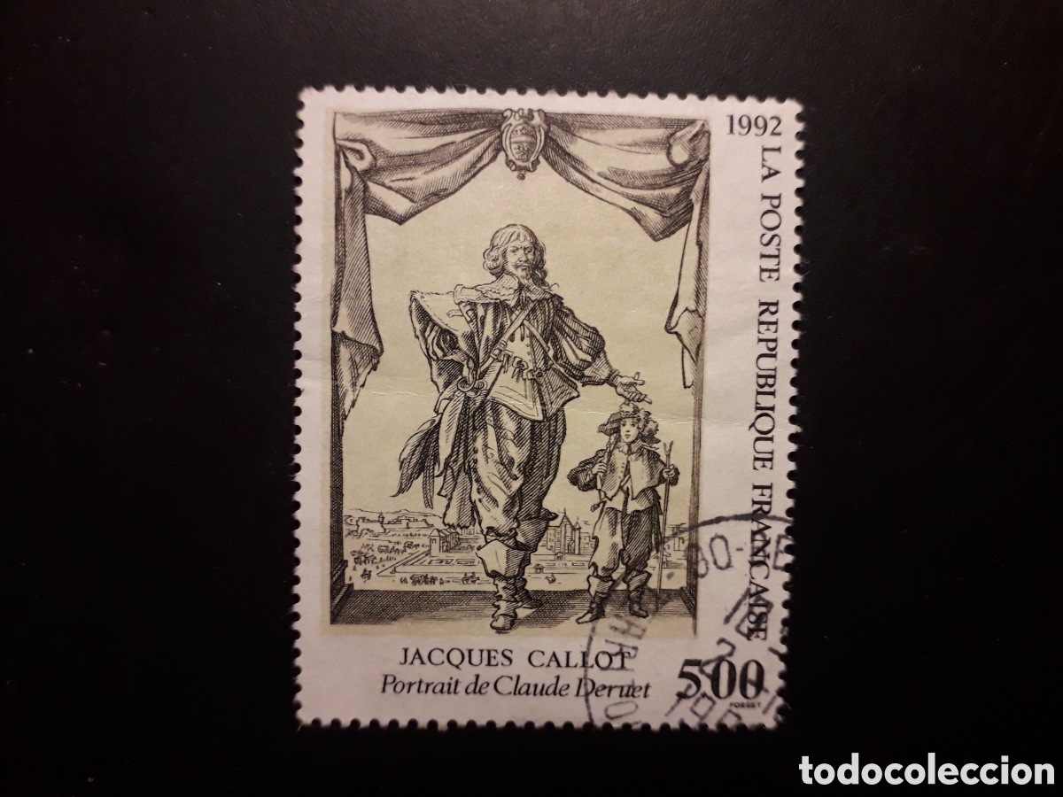 Sellos: FRANCIA YVERT 2761 SERIE COMPLETA USADA 1992 GRABADO, JACQUES CALLOT PEDIDO M&Iacute;NIMO 3&euro;