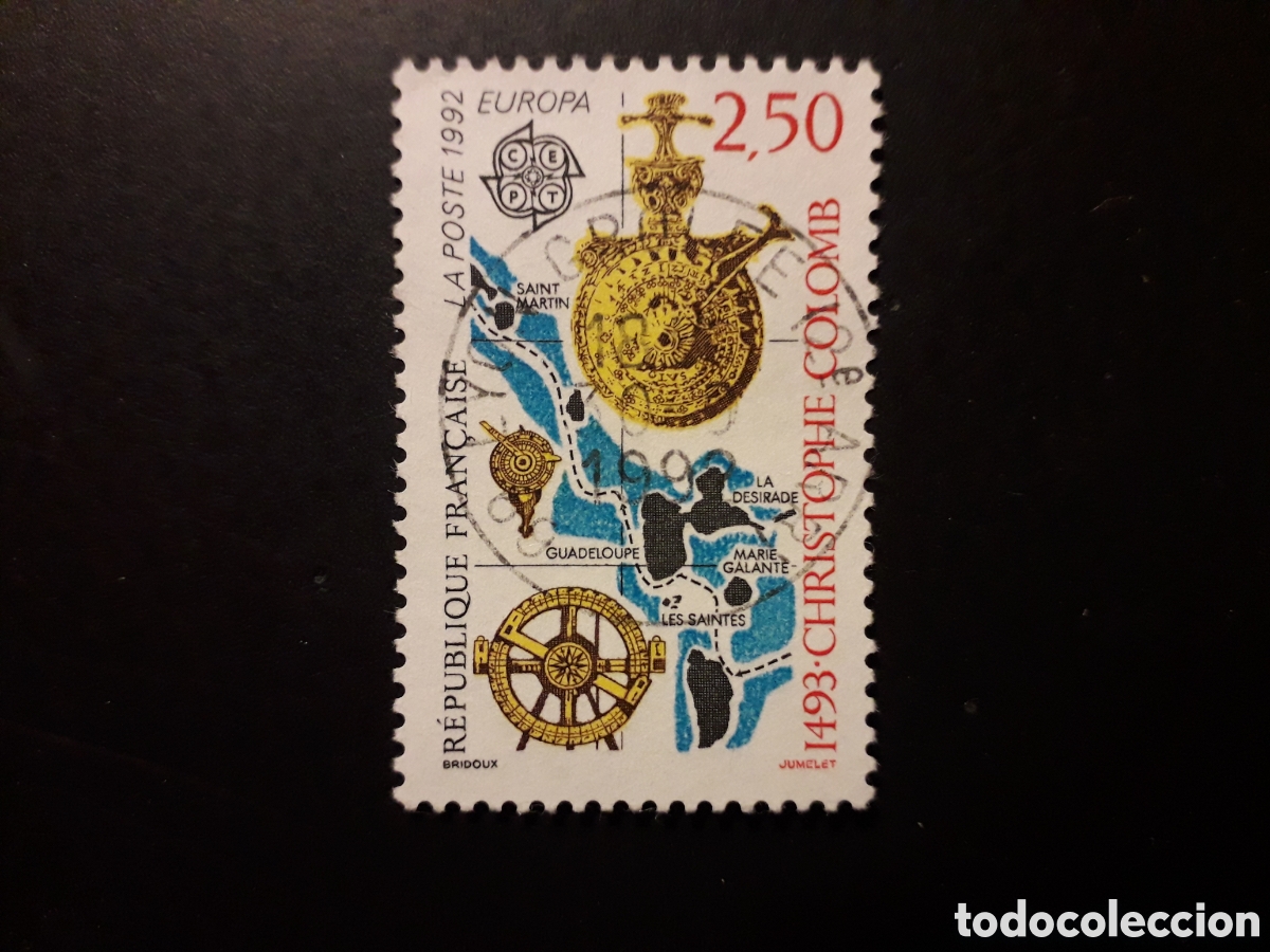 Sellos: FRANCIA YVERT 2755 SELLO SUELTO USADO 1992 EUROPA CEPT 500 DESCUBRIMIENTO AM&Eacute;RICA PEDIDO M&Iacute;NIMO 3&euro;