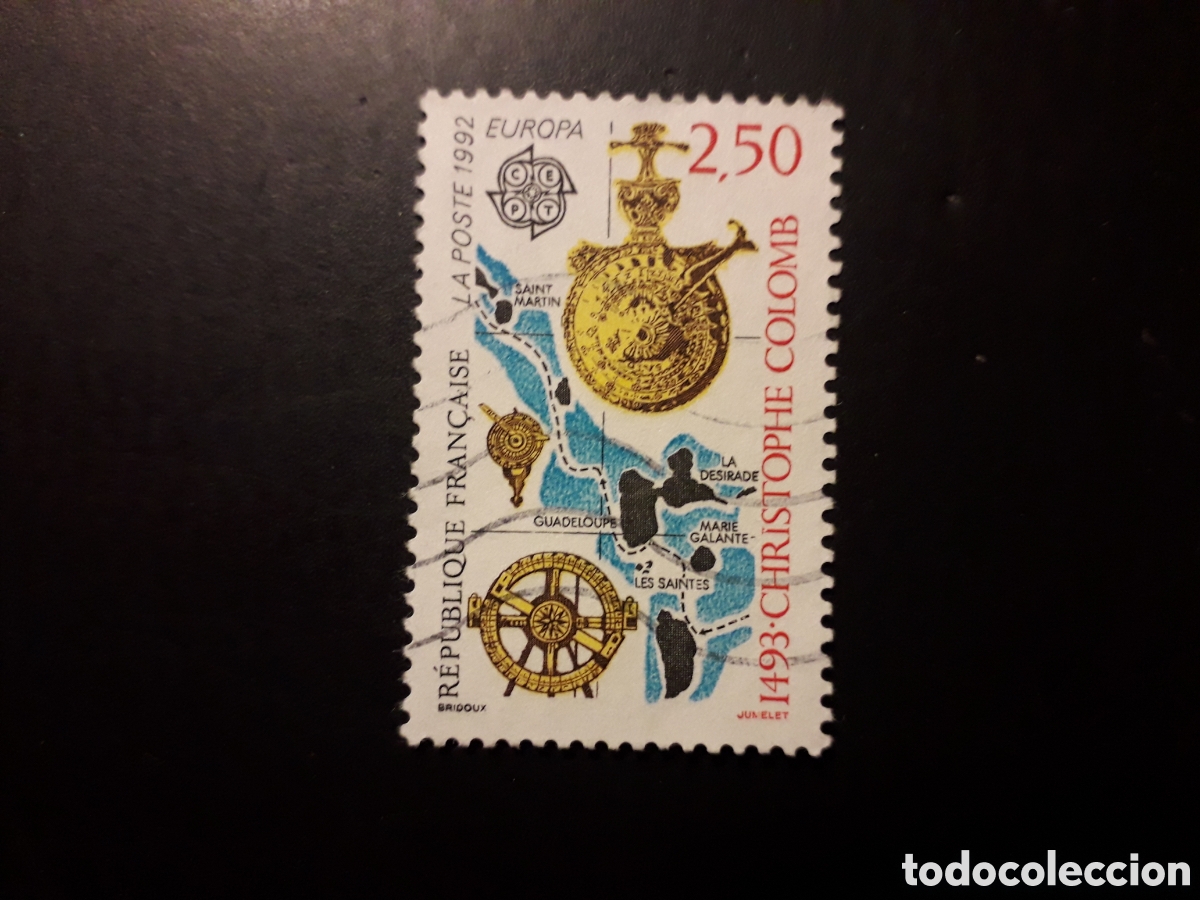 Sellos: FRANCIA YVERT 2755 SELLO SUELTO USADO 1992 EUROPA CEPT 500 DESCUBRIMIENTO AM&Eacute;RICA PEDIDO M&Iacute;NIMO 3&euro;