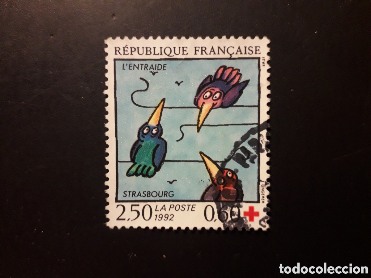 Sellos: FRANCIA YVERT 2783 SERIE COMPLETA USADA 1992 CRUZ ROJA, L'ENTRAIDE STRASBOURG PEDIDO M&Iacute;NIMO 3&euro;