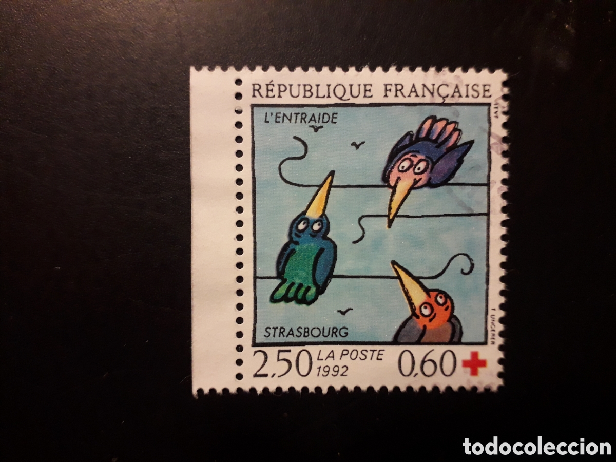 Sellos: FRANCIA YVERT 2783 SERIE COMPLETA USADA 1992 CRUZ ROJA, L'ENTRAIDE STRASBOURG PEDIDO M&Iacute;NIMO 3&euro;