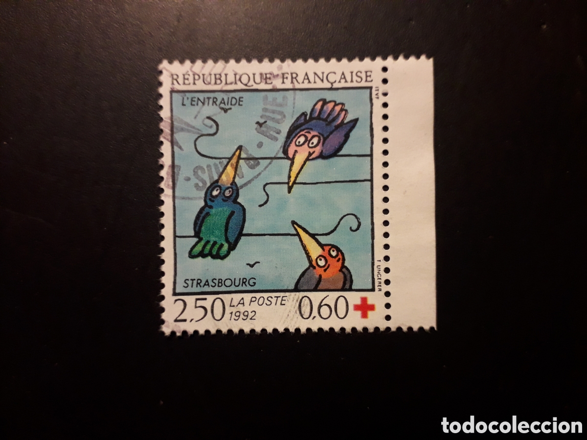 Sellos: FRANCIA YVERT 2783 SERIE COMPLETA USADA 1992 CRUZ ROJA, L'ENTRAIDE STRASBOURG PEDIDO M&Iacute;NIMO 3&euro;