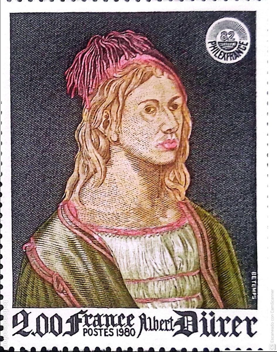 Sellos: Francia. 2090 Philexfrance'82. Autoretrato de Albert D&uuml;rer. 1980. Sellos nuevos y numeraci&oacute;n Yvert
