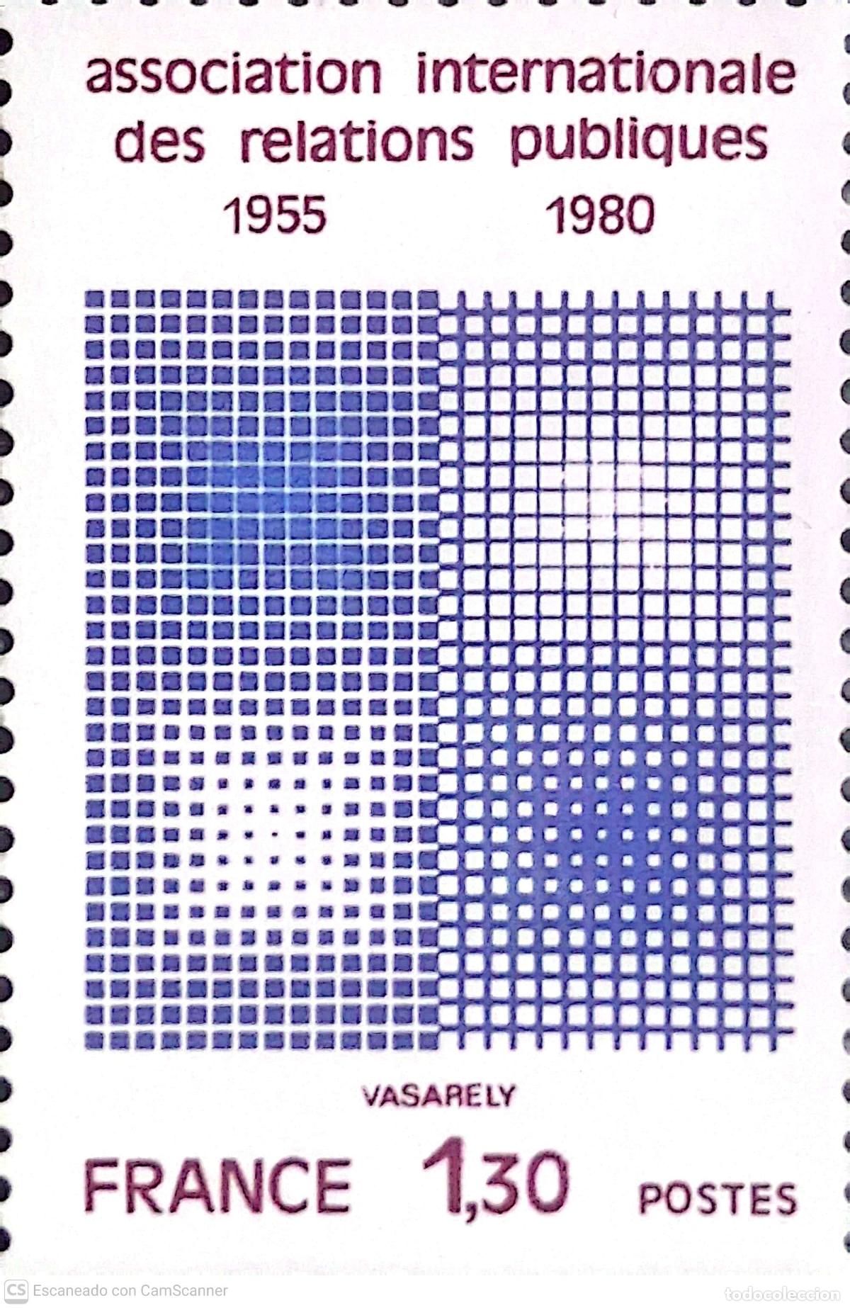 Sellos: Francia. 2091 Asociaci&oacute;n internacional de relaciones p&uacute;blicas. 1980. Sellos nuevos y numeraci&oacute;n Yver